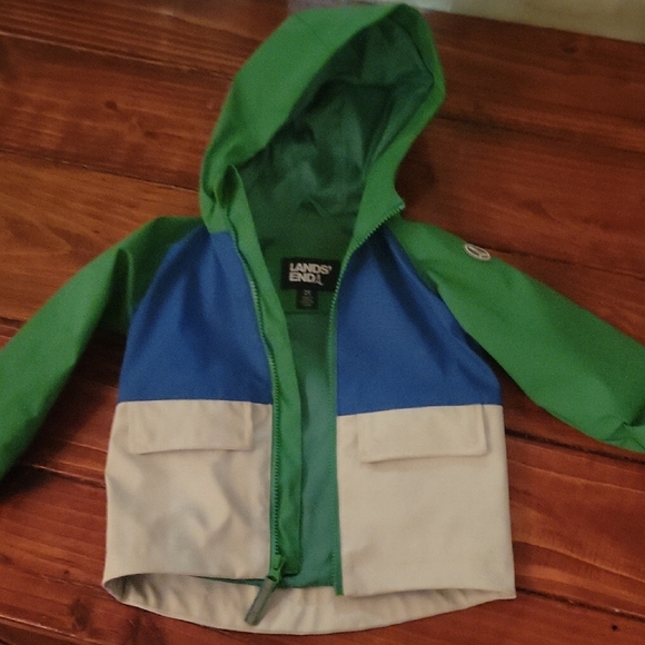 Lands' End 2T' Vibrant Green and Blue Jacket - Picture 2 of 3